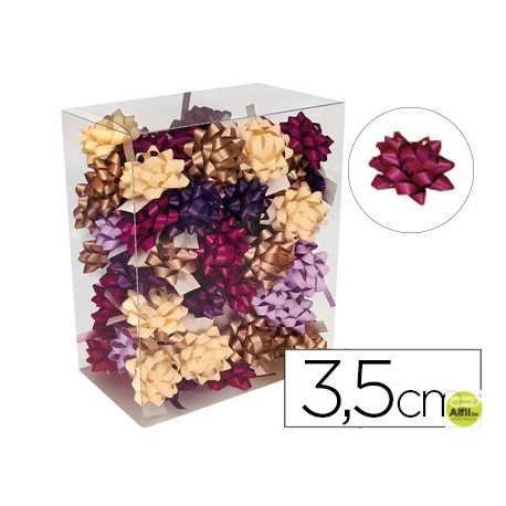 LAZOS FANTASIA ADHESIVOS 3,5CM DIAMETRO COLORES PASTELES CAJA DE 75 UNIDADES