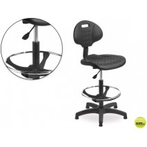 TABURETE CON RESPALDO ROCADA REGULABLE EN ALTURA CON ASIENTO Y RESPALDO EN POLIMERO CON TACOS