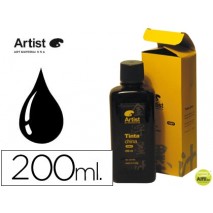 TINTA CHINA ARTIST NEGRA FRASCO 200 ML