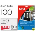 ETIQUETA ADHESIVA APLI 1233 TAMAÑO 190X61 MM PARA FOTOCOPIADORA LASER INK-JET CAJA 25 HOJAS CON 100