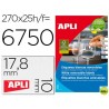 ETIQUETA ADHESIVAS APLI 10197 TAMAÑO 17,8X10 MM REMOVIBLE PARA FOTOCOPIADORA LASER INK-JET CAJA 25 H