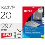 ETIQUETA ADHESIVA APLI 10071 METALIZADA TAMAÑO 210X297 MM PARA FOTOCOPIADORA LASER CAJA 20 HOJAS CON