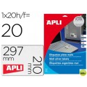 ETIQUETA ADHESIVA APLI 10071 METALIZADA TAMAÑO 210X297 MM PARA FOTOCOPIADORA LASER CAJA 20 HOJAS CON