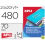 ETIQUETA ADHESIVA APLI 1224 TRANSPARENTES TAMAÑO 70X37 MM PARA FOTOCOPIADORA LASER CAJA 20 HOJAS CON