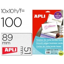 TARJETA DE VISITA APLI 200GR ACABADO MATE 89X51 MM IMPRESORA INK-JET Y LASER CAJA CON 100