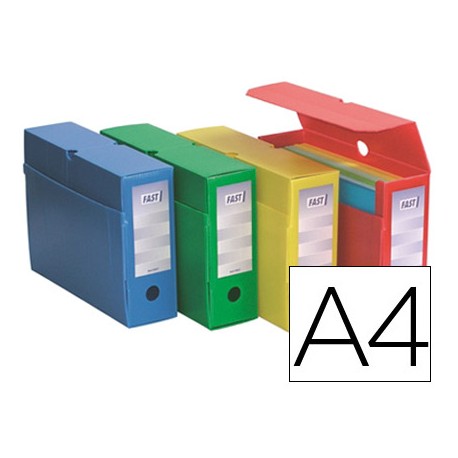 CAJA DE ARCHIVO DEFINITIVO POLIPROPILENO FAST-PAPERFLOW TAMAÑO 250X330X90 MM COLORES SURTIDOS