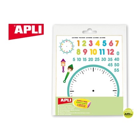 GOMETS APLI TEMATICO RELOJ ADHESIVO REMOVIBLE BOLSA DE 3 HOJAS