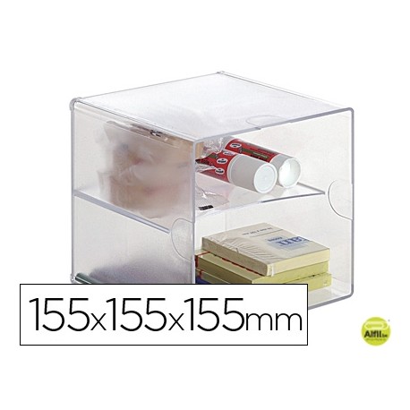 ARCHICUBO ARCHIVO 2000 CON 2 SEPARADORES ORGANIZADOR MODULAR PLASTICO 155X155X155 MM