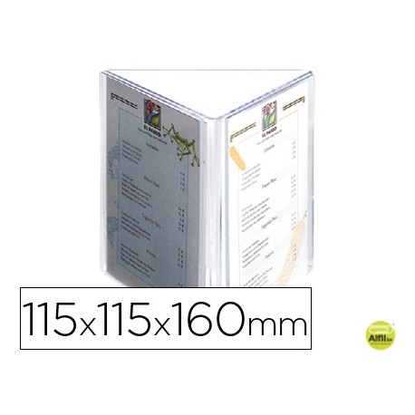 EXPOSITOR SOBREMESA ARCHIVO 2000 CON FORMA PIRAMIDAL EN PLASTICO TRANSPARENTE 115X115X160 MM