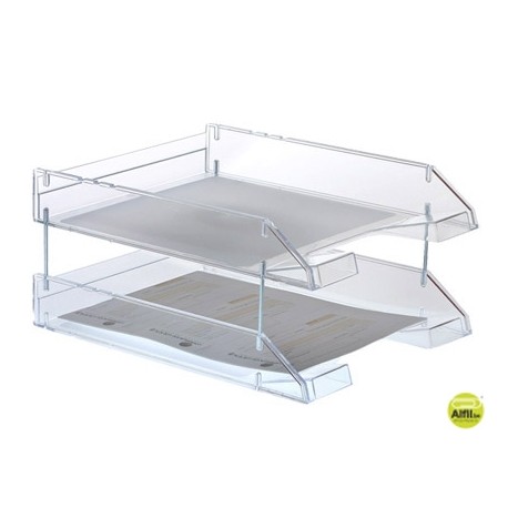 BANDEJA SOBREMESA ARCHIVO 2000 PLASTICO TRANSPARENTE CRISTAL 340X260X60 MM