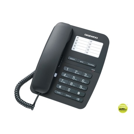 TELEFONO DAEWOO DTC-240 MANOS LIBRES RELLAMADA ULTIMO NUMERO TRANSFERENCIA DE LLAMADAS COLOR NEGRO