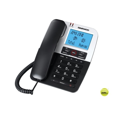 TELEFONO DAEWOO DTC-410 MANOS LIBRES 4 TECLAS DE MEMORIA DIRECTA FUNCION RELLAMADA COLOR NEGRO