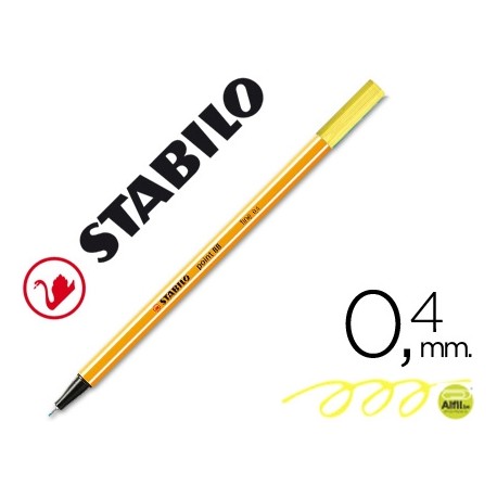 ROTULADOR STABILO PUNTA DE FIBRA POINT 88 AMARILLO NEON
