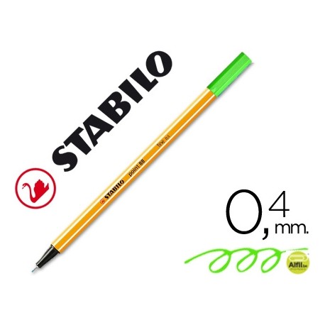 ROTULADOR STABILO PUNTA DE FIBRA POINT 88 VERDE NEON