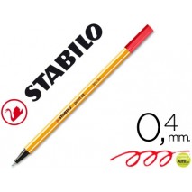 ROTULADOR STABILO PUNTA DE FIBRA POINT 88 ROJO NEON