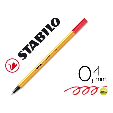 ROTULADOR STABILO PUNTA DE FIBRA POINT 88 ROJO NEON