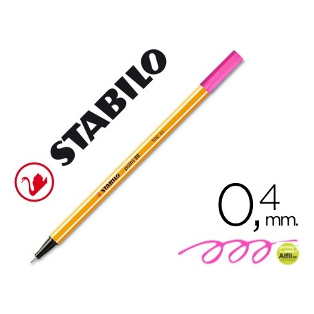 ROTULADOR STABILO PUNTA DE FIBRA POINT 88 ROSA NEON