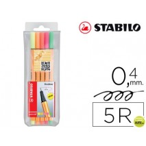 ROTULADOR STABILO PUNTA DE FIBRA POINT 88 5 COLORES SURTIDOS NEON