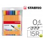 ROTULADOR STABILO PUNTA DE FIBRA POINT 88 ESTUCHE DE 15 COLORES SURTIDOS