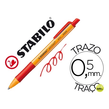 BOLIGRAFO STABILO POINTBALL 0,5 MM COLOR ROJO