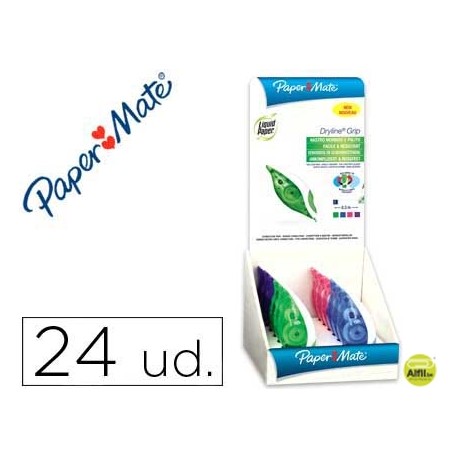 CORRECTOR DRYLINE COLOR CINTA 5MMX 8,5 MT EXPOSITOR DE 24 UNIDADES