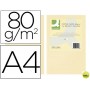 PAPEL COLOR Q-CONNECT DIN-A4 80 GRAMOS CREMA PAQUETE DE 500 HOJAS