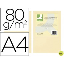 PAPEL COLOR Q-CONNECT DIN-A4 80 GRAMOS CREMA PAQUETE DE 500 HOJAS