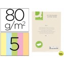 PAPEL COLOR Q-CONNECT DIN-A4 80 GRAMOS 5 COLORES SURTIDOS PAQUETE DE 500 HOJAS