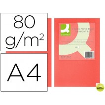 PAPEL COLOR Q-CONNECT DIN-A4 80 GRAMOS ROJO INTENSO PAQUETE DE 500 HOJAS