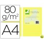 PAPEL COLOR Q-CONNECT DIN-A4 80 GRAMOS AMARILLO INTENSO PAQUETE DE 500 HOJAS