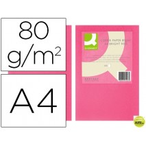 PAPEL COLOR Q-CONNECT DIN-A4 80 GRAMOS ROSA INTENSO PAQUETE DE 500 HOJAS