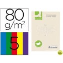 PAPEL COLOR Q-CONNECT DIN-A4 80 GRAMOS 5 COLORES SURTIDOS PAQUETE DE 500 HOJAS
