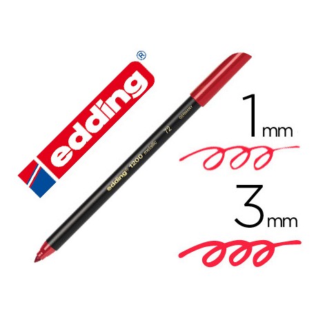 ROTULADOR EDDING PUNTA FIBRA 1200 ROJO METALIZADO N 72 PUNTA REDONDO 0,5 MM