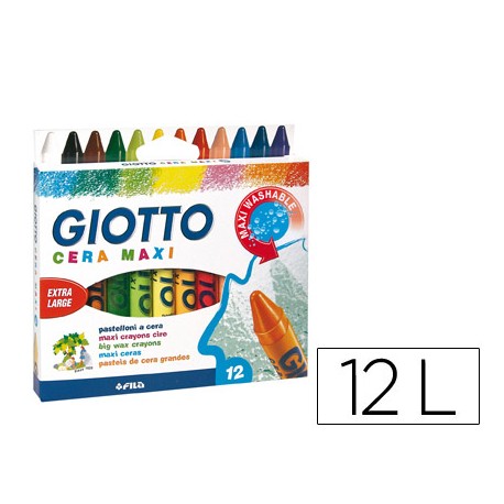 LAPICES CERA GIOTTO MAXI CAJA DE 12 COLORES
