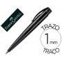 BOLIGRAFO FABER CONIC AZUL RETRACTIL SUJECION DE CAUCHO TINTA INDELEBLE TRAZO MEDIO COLOR NEGRO