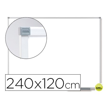 PIZARRA BLANCA NOBO CLASSIC MAGNETICA DE ACERO VITRIFICADO 240X120 CM