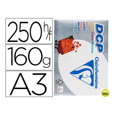 PAPEL FOTOCOPIADORA CLAIREFONTAINE DIN A3 160 GRAMOS PAQUETE DE 250 HOJAS