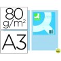 PAPEL COLOR Q-CONNECT DIN-A3 80 GRAMOS CELESTE PAQUETE DE 500 HOJAS