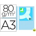 PAPEL COLOR Q-CONNECT DIN-A3 80 GRAMOS CELESTE PAQUETE DE 500 HOJAS