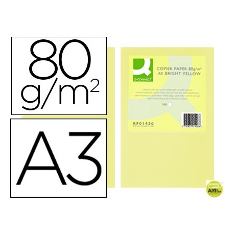 PAPEL COLOR Q-CONNECT DIN-A3 80 GRAMOS CHAMPAGNE PAQUETE DE 500 HOJAS