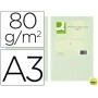 PAPEL COLOR Q-CONNECT DIN-A3 80 GRAMOS VERDE PAQUETE DE 500 HOJAS