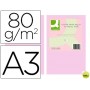 PAPEL COLOR Q-CONNECT DIN-A3 80 GRAMOS ROSA PAQUETE DE 500 HOJAS