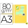 PAPEL COLOR Q-CONNECT DIN-A3 80 GRAMOS AMARILLO PAQUETE DE 500 HOJAS