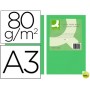 PAPEL COLOR Q-CONNECT DIN-A3 80 GRAMOS VERDE INTENSO PAQUETE DE 500 HOJAS