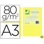 PAPEL COLOR Q-CONNECT DIN-A3 80 GRAMOS AMARILLO INTENSO PAQUETE DE 500 HOJAS