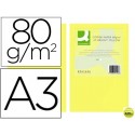 PAPEL COLOR Q-CONNECT DIN-A3 80 GRAMOS AMARILLO INTENSO PAQUETE DE 500 HOJAS