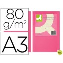 PAPEL COLOR Q-CONNECT DIN-A3 80 GRAMOS ROSA INTENSO PAQUETE DE 500 HOJAS