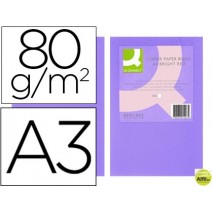 PAPEL COLOR Q-CONNECT DIN-A3 80 GRAMOS LILA PAQUETE DE 500 HOJAS