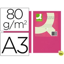 PAPEL COLOR Q-CONNECT DIN-A3 80 GRAMOS ROSA NEON PAQUETE DE 500 HOJAS