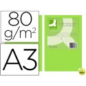 PAPEL COLOR Q-CONNECT DIN-A3 80 GRAMOS VERDE NEON PAQUETE DE 500 HOJAS
